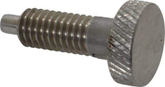 Vlier - 3/8-16, 3/4" Thread Length, 0.185 to 0.186" Max Plunger Diam, 0.5 Lb Init to 3 Lb Final End Force, Locking Knob Handle Plunger - Knurled Knob, 0.97" Length Under Head/Shoulder, 0.22" Plunger Projection - Eagle Tool & Supply