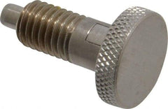 Vlier - 1/2-13, 0.65" Thread Length, 1/4 to 1/4" Max Plunger Diam, 0.5 Lb Init to 4 Lb Final End Force, Locking Knob Handle Plunger - Knurled Knob, 0.9" Length Under Head/Shoulder, 1/4" Plunger Projection - Eagle Tool & Supply