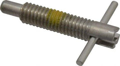 Vlier - 3/8-16 Thread, 2" Body Length, 3/8" Plunger Projection, 0.233" Plunger Diam, Stainless Steel, Locking T Handle Plunger - 1.2" Thread Length, 1-1/2" Handle Length, 1.68" Plunger Length, 2 Lb Initial End Force, 4 Lb Final End Force, Locking Element - Eagle Tool & Supply