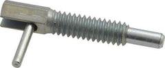 Vlier - 1/4-20, 0.8" Thread Length, 0.16" Plunger Diam, 0.5 Lb Init to 2.5 Lb Final End Force, Steel Locking L Handle Plunger - 1-1/4" Body Length, 0.8" Length Under Head, 0.38" Plunger Projection - Eagle Tool & Supply