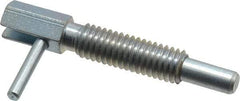 Vlier - 3/8-16, 1.18" Thread Length, 1/4" Plunger Diam, 0.75 Lb Init to 3.75 Lb Final End Force, Steel Locking L Handle Plunger - 2" Body Length, 1.31" Length Under Head, Locking Element, 0.56" Plunger Projection - Eagle Tool & Supply