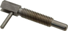 Vlier - 3/8-16, 1.18" Thread Length, 1/4" Plunger Diam, 0.75 Lb Init to 3.75 Lb Final End Force, Stainless Steel Locking L Handle Plunger - 2" Body Length, 1.31" Length Under Head, Locking Element, 0.56" Plunger Projection - Eagle Tool & Supply