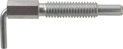 Vlier - 3/8-16, 1.18" Thread Length, 1/4" Plunger Diam, 0.75 Lb Init to 3.75 Lb Final End Force, Steel L Handle Plunger - 2" Body Length, 1.31" Length Under Head, 0.56" Plunger Projection - Eagle Tool & Supply
