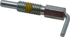 Vlier - 1/2-13, 1.1" Thread Length, 0.31" Plunger Diam, 1 Lb Init to 5 Lb Final End Force, Steel L Handle Plunger - 2.11" Body Length, 1-1/4" Length Under Head, Locking Element, 3/4" Plunger Projection - Eagle Tool & Supply