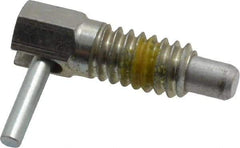 Vlier - 1/4-20, 1/2" Thread Length, 0.16" Plunger Diam, 0.12 Lb Init to 0.5 Lb Final End Force, Steel Locking L Handle Plunger - 3/4" Body Length, 1/2" Length Under Head, Locking Element, 0.2" Plunger Projection - Eagle Tool & Supply