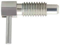Vlier - 5/8-11, 1.07" Thread Length, 0.38" Plunger Diam, 0.75 Lb Init to 2.5 Lb Final End Force, Stainless Steel Locking L Handle Plunger - 1.88" Body Length, 1-1/4" Length Under Head, 1/2" Plunger Projection - Eagle Tool & Supply
