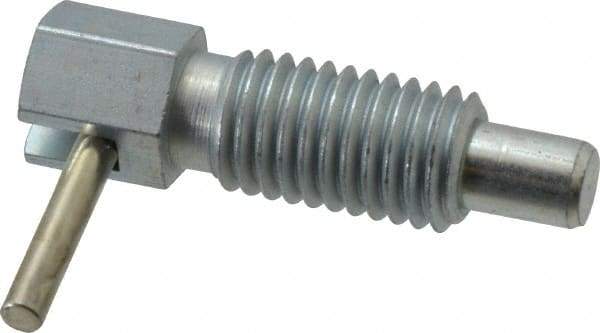 Vlier - 5/8-11, 1.07" Thread Length, 0.38" Plunger Diam, 0.75 Lb Init to 2.5 Lb Final End Force, Steel Locking L Handle Plunger - 1.88" Body Length, 1-1/4" Length Under Head, 1/2" Plunger Projection - Eagle Tool & Supply