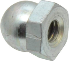 Vlier - 1/4-20, 5/8" Pad Diam, Uncoated Bottom, Steel Toggle Pad - 5/16 Depth, 5/8" OAL, 1/2" Width Across Flats, Zinc Plated Gold Chromate, 15° Swivel Angle - Eagle Tool & Supply