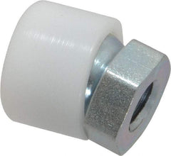 Vlier - 5/16-18, 11/16" Pad Diam, Uncoated Bottom, Steel Toggle Pad - 3/8 Depth, 3/4" OAL, 5/16" Width Across Flats, Zinc Plated Gold Chromate, 15° Swivel Angle - Eagle Tool & Supply