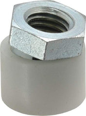Vlier - 1/2-13, 7/8" Pad Diam, Uncoated Bottom, Steel Toggle Pad - 7/16 Depth, 15/16" OAL, 3/4" Width Across Flats, Zinc Plated Gold Chromate, 15° Swivel Angle - Eagle Tool & Supply