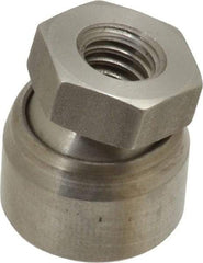Vlier - 5/16-18, 11/16" Pad Diam, Uncoated Bottom, Stainless Steel Toggle Pad - 3/8 Depth, 3/4" OAL, 9/16" Width Across Flats, 15° Swivel Angle - Eagle Tool & Supply