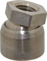 Vlier - 3/8-16, 3/4" Pad Diam, Uncoated Bottom, Stainless Steel Toggle Pad - 3/8 Depth, 3/16" OAL, 5/8" Width Across Flats, 15° Swivel Angle - Eagle Tool & Supply