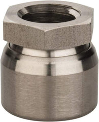Vlier - 5/8-11, 11/16" Pad Diam, Uncoated Bottom, Stainless Steel Toggle Pad - 7/16 Depth, 1" OAL, 7/8" Width Across Flats, 15° Swivel Angle - Eagle Tool & Supply