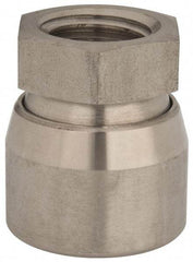 Vlier - 1-8, 1-5/8" Pad Diam, Uncoated Bottom, Stainless Steel Toggle Pad - 13/16 Depth, 1-53/64" OAL, 1-3/8" Width Across Flats, 15° Swivel Angle - Eagle Tool & Supply