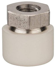 Vlier - 1/4-20, 5/8" Pad Diam, Uncoated Bottom, Stainless Steel Toggle Pad - 5/16 Depth, 5/8" OAL, 1/2" Width Across Flats, 15° Swivel Angle - Eagle Tool & Supply