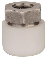 Vlier - 5/16-18, 11/16" Pad Diam, Uncoated Bottom, Stainless Steel Toggle Pad - 3/8 Depth, 3/4" OAL, 9/16" Width Across Flats, 15° Swivel Angle - Eagle Tool & Supply
