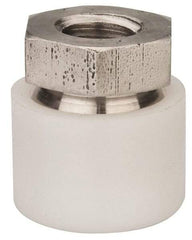 Vlier - 3/8-16, 3/4" Pad Diam, Uncoated Bottom, Stainless Steel Toggle Pad - 3/8 Depth, 3/16" OAL, 5/8" Width Across Flats, 15° Swivel Angle - Eagle Tool & Supply