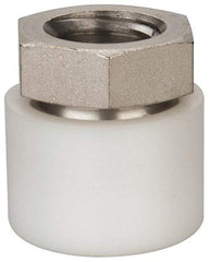 Vlier - 1/2-13, 7/8" Pad Diam, Uncoated Bottom, Stainless Steel Toggle Pad - 7/16 Depth, 15/16" OAL, 3/4" Width Across Flats, 15° Swivel Angle - Eagle Tool & Supply
