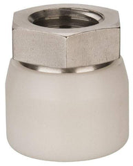 Vlier - 3/4-10, 1-1/4" Pad Diam, Uncoated Bottom, Stainless Steel Toggle Pad - 5/8 Depth, 1-11/32" OAL, 1-1/16" Width Across Flats, 15° Swivel Angle - Eagle Tool & Supply