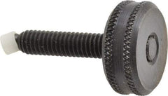 Vlier - 5/16-18 Knurled Shoulderless Swivel Pad Tip Steel Thumb Screw - 1-15/16" OAL, 1-1/8" Head Diam x 7/16" Head Height, Black Oxide Finish - Eagle Tool & Supply