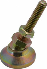 Vlier - 1/4-20 Bolt Thread, Studded Pivotal Stud Mount Leveling Pad & Mount - 1,100 Max Lb Capacity, 1" Base Diam - Eagle Tool & Supply