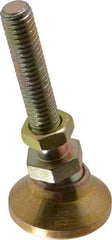 Vlier - 3/8-16 Bolt Thread, Studded Pivotal Stud Mount Leveling Pad & Mount - 3,750 Max Lb Capacity, 1-1/4" Base Diam - Eagle Tool & Supply