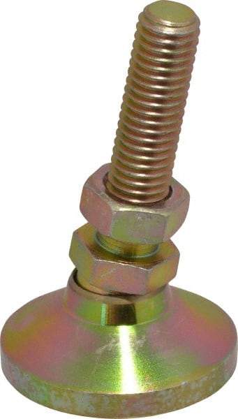 Vlier - 1/2-13 Bolt Thread, Studded Pivotal Stud Mount Leveling Pad & Mount - 5,000 Max Lb Capacity, 1-7/8" Base Diam - Eagle Tool & Supply