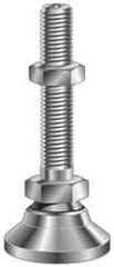 Vlier - 3/4-10 Bolt Thread, Studded Pivotal Stud Mount Leveling Pad & Mount - 7,200 Max Lb Capacity, 3" Base Diam - Eagle Tool & Supply
