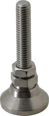 Vlier - 3/8-16 Bolt Thread, Studded Pivotal Stud Mount Leveling Pad & Mount - 3,750 Max Lb Capacity, 1-1/4" Base Diam - Eagle Tool & Supply
