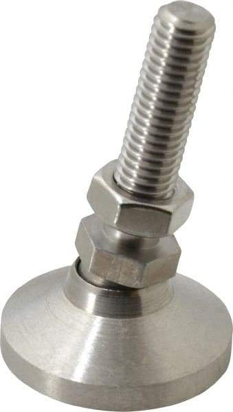 Vlier - 1/2-13 Bolt Thread, Studded Pivotal Stud Mount Leveling Pad & Mount - 5,000 Max Lb Capacity, 1-7/8" Base Diam - Eagle Tool & Supply