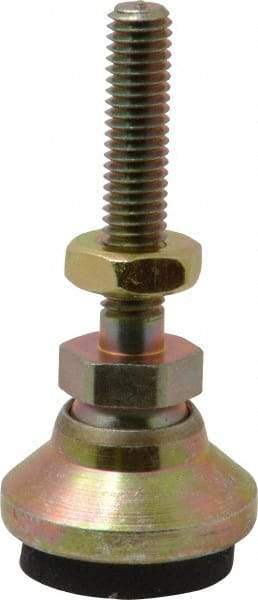 Vlier - 10-32 Bolt Thread, Studded Pivotal Stud Mount Leveling Pad & Mount - 525 Max Lb Capacity, 3/4" Base Diam - Eagle Tool & Supply
