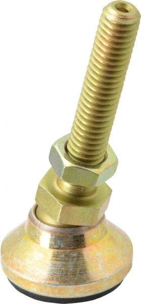 Vlier - 3/8-16 Bolt Thread, Studded Pivotal Stud Mount Leveling Pad & Mount - 2,800 Max Lb Capacity, 1-1/4" Base Diam - Eagle Tool & Supply