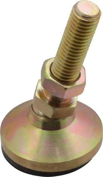 Vlier - 1/2-13 Bolt Thread, Studded Pivotal Stud Mount Leveling Pad & Mount - 3,750 Max Lb Capacity, 1-7/8" Base Diam - Eagle Tool & Supply