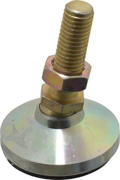 Vlier - 5/8-11 Bolt Thread, Studded Pivotal Stud Mount Leveling Pad & Mount - 4,500 Max Lb Capacity, 2-1/2" Base Diam - Eagle Tool & Supply
