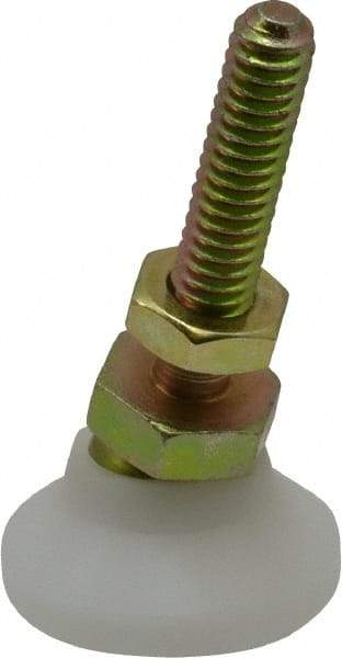 Vlier - 1/4-20 Bolt Thread, Studded Pivotal Stud Mount Leveling Pad & Mount - 200 Max Lb Capacity, 1" Base Diam - Eagle Tool & Supply