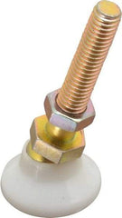 Vlier - 3/8-16 Bolt Thread, Studded Pivotal Stud Mount Leveling Pad & Mount - 300 Max Lb Capacity, 1-1/4" Base Diam - Eagle Tool & Supply