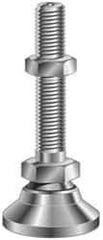 Vlier - 3/8-16 Bolt Thread, Studded Pivotal Stud Mount Leveling Pad & Mount - 2,800 Max Lb Capacity, 1-1/4" Base Diam - Eagle Tool & Supply