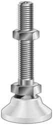 Vlier - 1200 Lb Capacity, M12x1.75 Thread, Steel Stud, Studded Pivotal Socket Mount Leveling Pad & Mount - 84mm Stud Length, 76mm Base Diam, Neoprene Pad, 19mm Hex - Eagle Tool & Supply