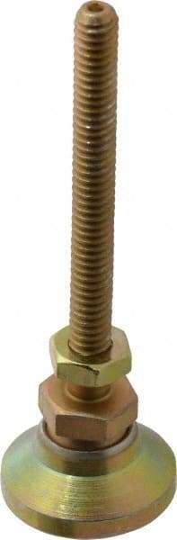 Vlier - 1/4-20 Bolt Thread, Studded Pivotal Stud Mount Leveling Pad & Mount - 1,100 Max Lb Capacity, 1" Base Diam - Eagle Tool & Supply