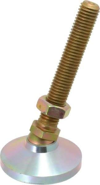 Vlier - 5/8-11 Bolt Thread, Studded Pivotal Stud Mount Leveling Pad & Mount - 6,000 Max Lb Capacity, 2-1/2" Base Diam - Eagle Tool & Supply