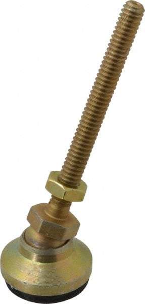 Vlier - 1/4-20 Bolt Thread, Studded Pivotal Stud Mount Leveling Pad & Mount - 800 Max Lb Capacity, 1" Base Diam - Eagle Tool & Supply