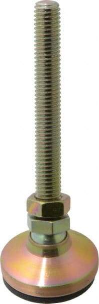 Vlier - 1/2-13 Bolt Thread, Studded Pivotal Stud Mount Leveling Pad & Mount - 3,450 Max Lb Capacity, 1-7/8" Base Diam - Eagle Tool & Supply
