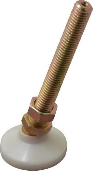 Vlier - 1/2-13 Bolt Thread, Studded Pivotal Stud Mount Leveling Pad & Mount - 700 Max Lb Capacity, 1-7/8" Base Diam - Eagle Tool & Supply