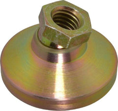Vlier - 5000 Lb Capacity, 1/2-13 Thread, 1-1/8" OAL, Steel Stud, Tapped Pivotal Socket Mount Leveling Pad - 1-7/8" Base Diam, Steel Pad, 3/4" Hex - Eagle Tool & Supply