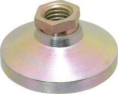 Vlier - 6000 Lb Capacity, 5/8-11 Thread, 1-1/4" OAL, Steel Stud, Tapped Pivotal Socket Mount Leveling Pad - 2-1/2" Base Diam, Steel Pad, 7/8" Hex - Eagle Tool & Supply