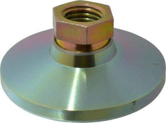 Vlier - 22000 Lb Capacity, 1-8 Thread, 1-7/8" OAL, Steel Stud, Tapped Pivotal Socket Mount Leveling Pad - 4" Base Diam, Steel Pad, 1-3/8" Hex - Eagle Tool & Supply