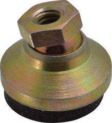 Vlier - 800 Lb Capacity, 1/4-20 Thread, 45/64" OAL, Steel Stud, Tapped Pivotal Socket Mount Leveling Pad - 1" Base Diam, Elastomer Pad, 1/2" Hex - Eagle Tool & Supply
