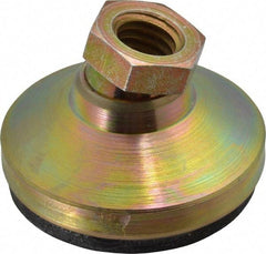 Vlier - 3750 Lb Capacity, 1/2-13 Thread, 1-1/8" OAL, Steel Stud, Tapped Pivotal Socket Mount Leveling Pad - 1-7/8" Base Diam, Elastomer Pad, 3/4" Hex - Eagle Tool & Supply