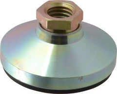 Vlier - 4500 Lb Capacity, 5/8-11 Thread, 1-1/4" OAL, Steel Stud, Tapped Pivotal Socket Mount Leveling Pad - 2-1/2" Base Diam, Elastomer Pad, 7/8" Hex - Eagle Tool & Supply