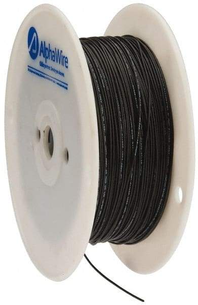 Alpha Wire - 24 AWG, 1 Strand, 305 m OAL, Tinned Copper Hook Up Wire - Black PVC Jacket, 0.052" Diam - Eagle Tool & Supply